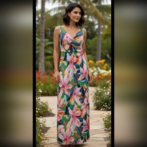 🌟NWT Pappagallo Floral Multicolor Sleeveless Dress